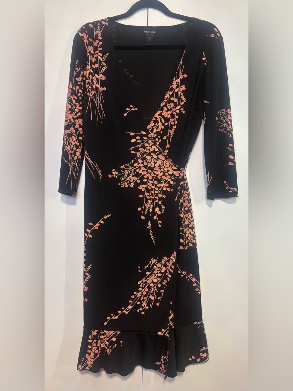 Max & Cleo Black Dress with Pink Floral Print